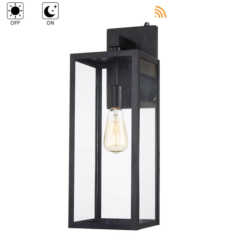 2-pack 13" H 1-Light Black Outdoor wall Lantern(Dusk to Dawn could be chosen)
