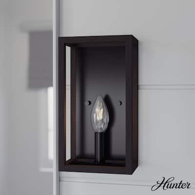 Hunter Squire Manor 1-Light Wall Sconce - Hallway, Bathroom, Bedroom - Modern Farmhouse, Transitional - Damp Rated!