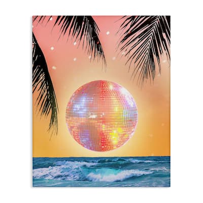 Stupell Tropical Disco Sunset Canvas Wall Art Design By Lil' Rue