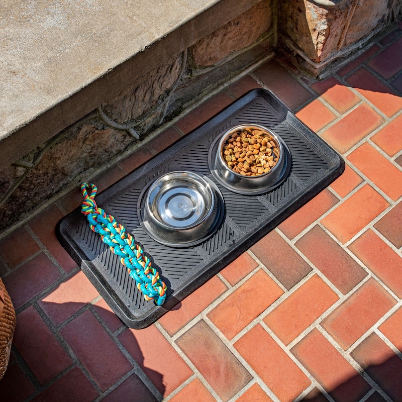 Mohawk Home Black Rubber Boot Tray Multi Purpose Utility Mat 1' 4" x 2' 8"