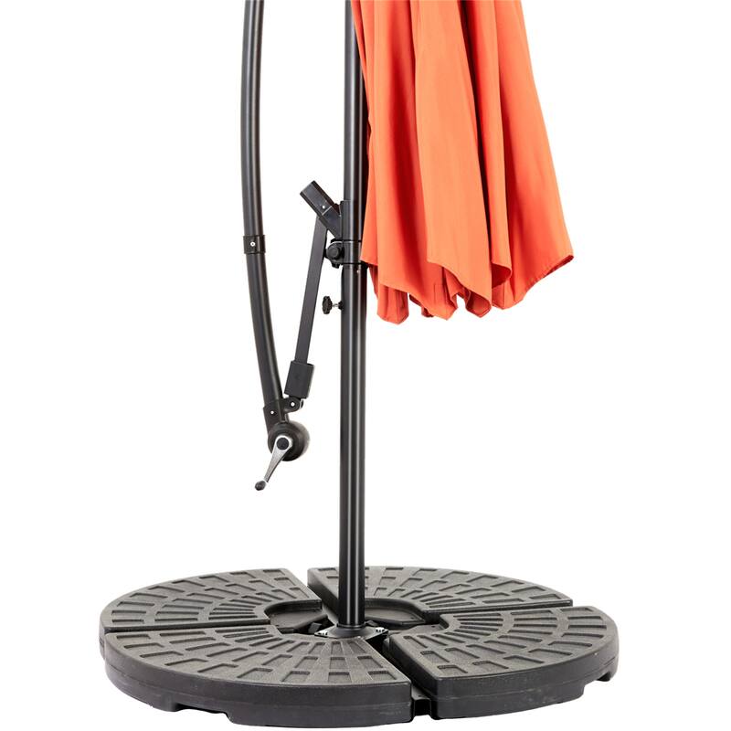 116" Patio Hanging Polyester Umbrella with Tilt Adjustment and 8 Ribs