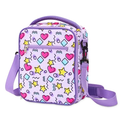 Cute Insulated Lunch Bag for Girls and Kids (Light Purple, 8 x 10 x 4 In) - Purple