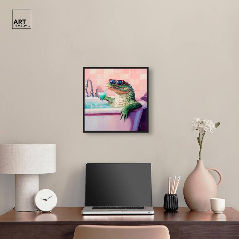 Cocktail Croc II Canvas by Art Remedy