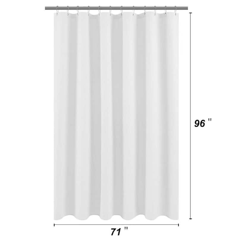 Dobby Waffle Shower Curtain with 12 Metal Hooks