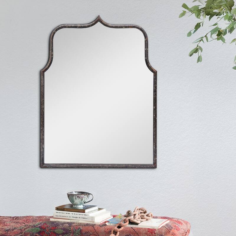 Arched Metal Framed Wall Mirror