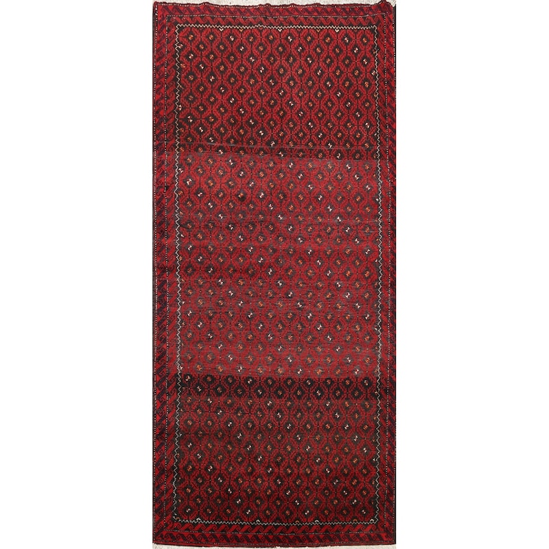Traditional Persian Balouch Area Rug Hand-knotted Wool Carpet - 3'8" x 7'2"