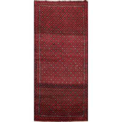 Traditional Persian Balouch Area Rug Hand-knotted Wool Carpet - 3'8" x 7'2"