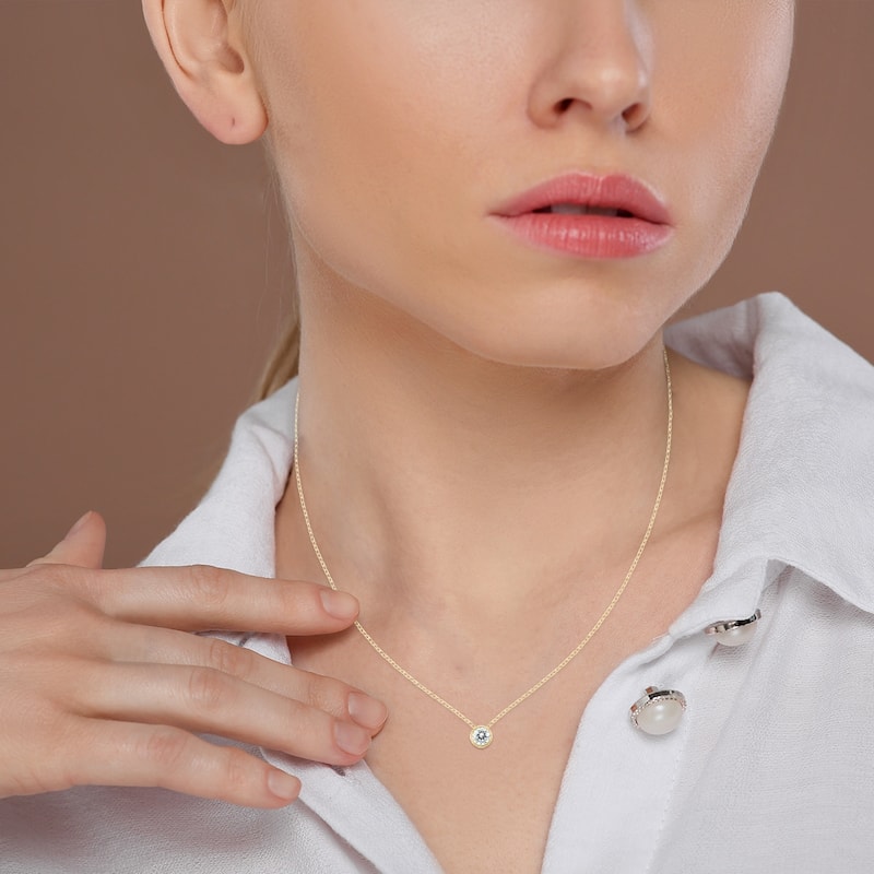 Marquee 1/3 Carat Diamond Bezel Pendant in 14K Yellow Gold