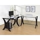 preview thumbnail 2 of 8, Monterey 67-inch Glass Top L-Shape Computer Desk Cappuccino