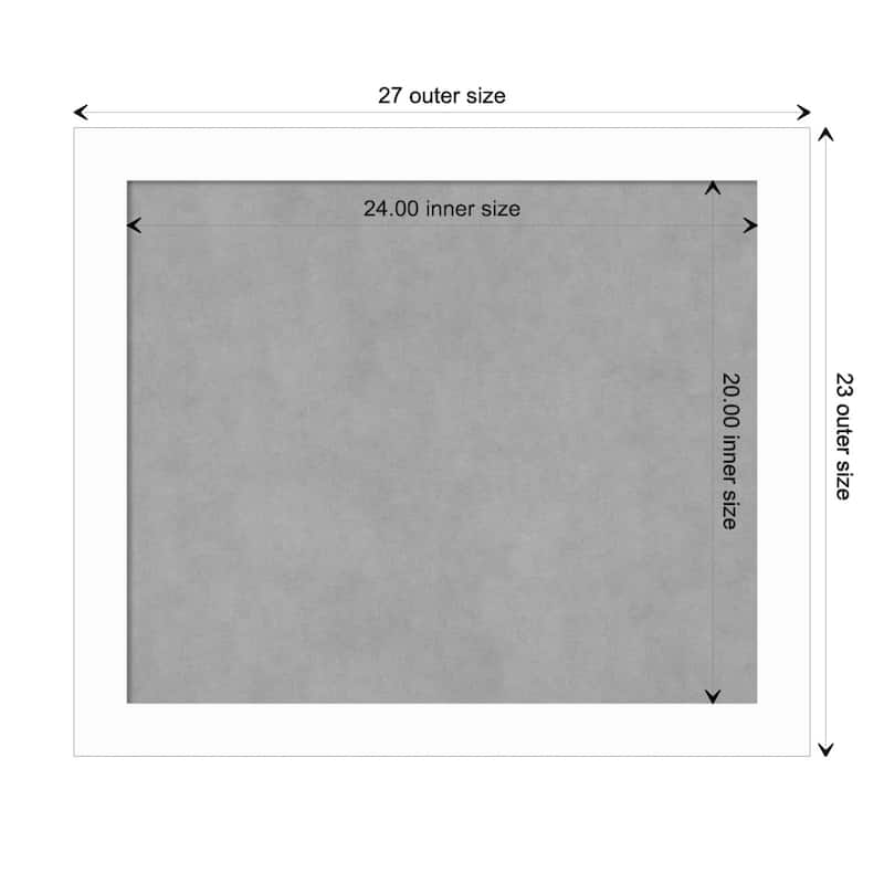 Amanti Art Basic White Narrow Framed Magnetic Board - Board Size 24x20