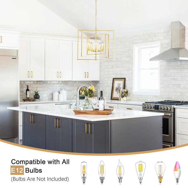 21.65inch 5 Lights Modern Chandelier with Metal Frame 360 Degree Adjustable for Different Rooms