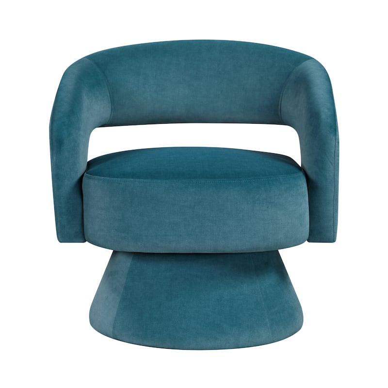 Arden 27" Velvet Swivel Chair - 360-Degree Metal Swivel Base