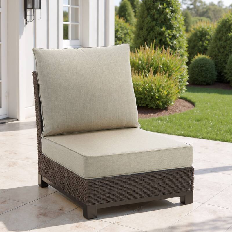 4.7" Thick Sunbrella Outdoor Cushion Set with Back and Seat Cushion - Sand