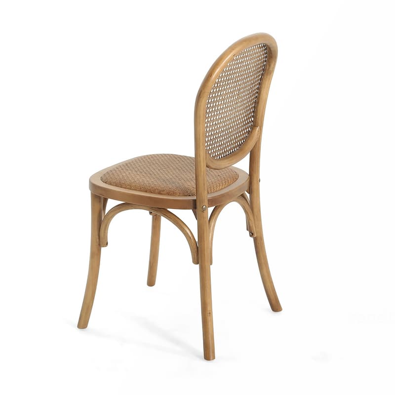 2PCS Wood Rattan Dining Chairs