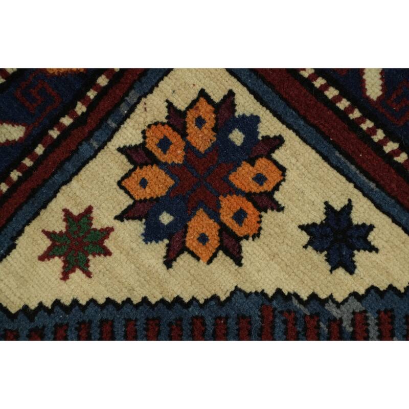 Hand Knotted Oriental 100% Wool Carpet Traditional Medallion Red Kazak Area Rug - 6' 6'' X 4' 4''