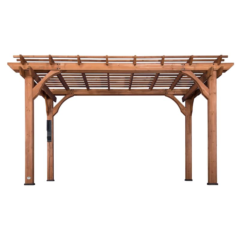 Backyard Discovery Beaumont 14'x10' Cedar Wood Pergola w/ Trellis Roof