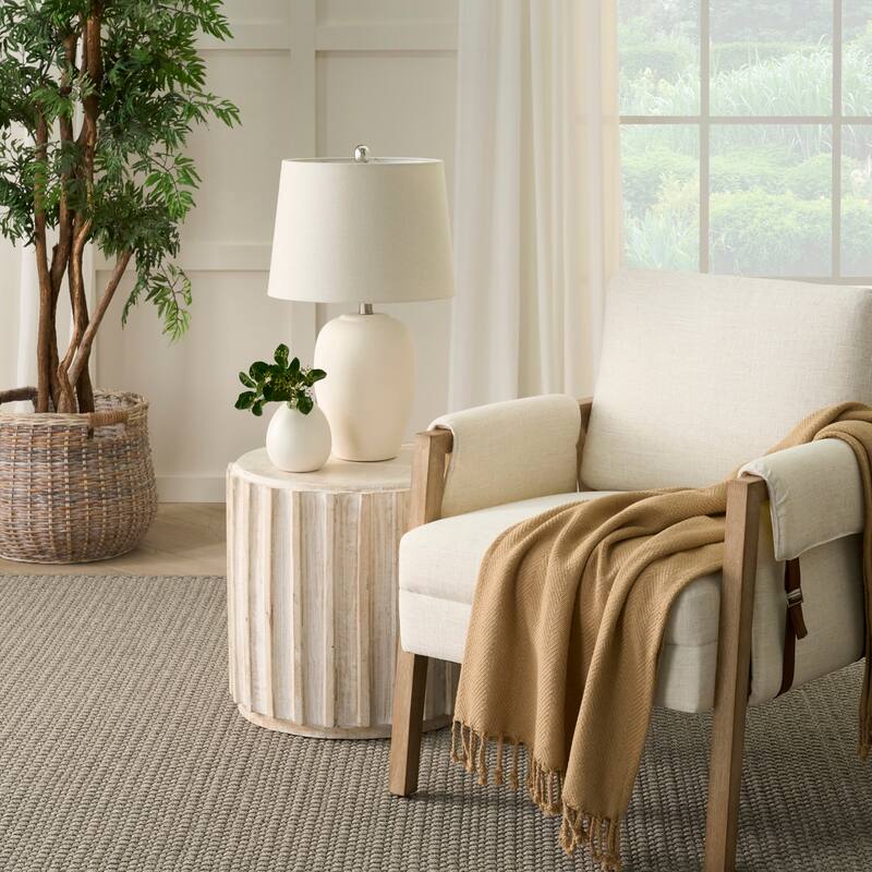 Nourison 23" Unglazed Ceramic Jar Table Lamp