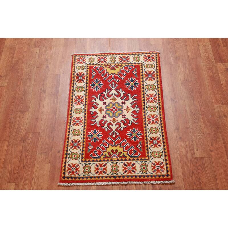 Traditional Kazak Oriental Rug Handmade Foyer Wool Carpet - 2'0"x 3'0"