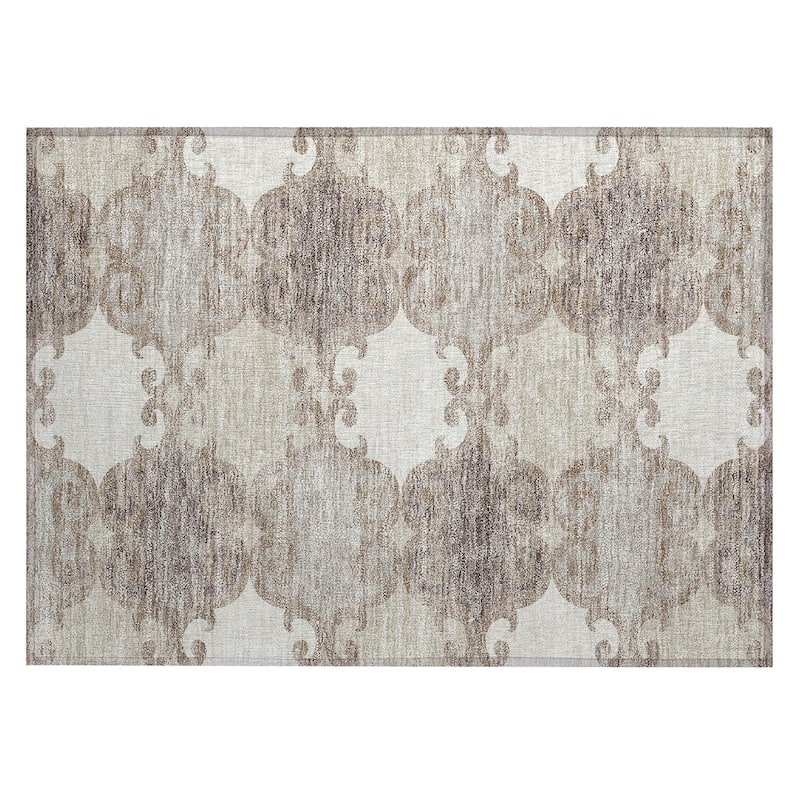 Machine Washable Indoor/ Outdoor Chantille Scroll Rug