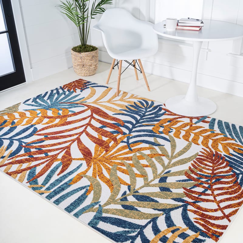 JONATHAN Y Aydin Palm Leaves Indoor/Outdoor Area Rug