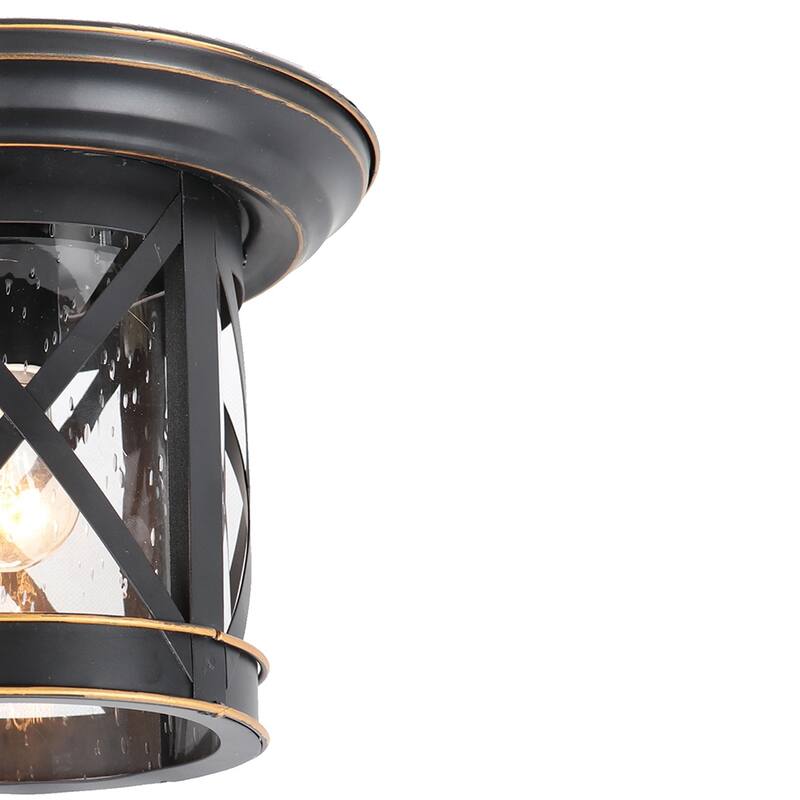 1 Light Outdoor Ceiling Mounted Light in Imperial Black