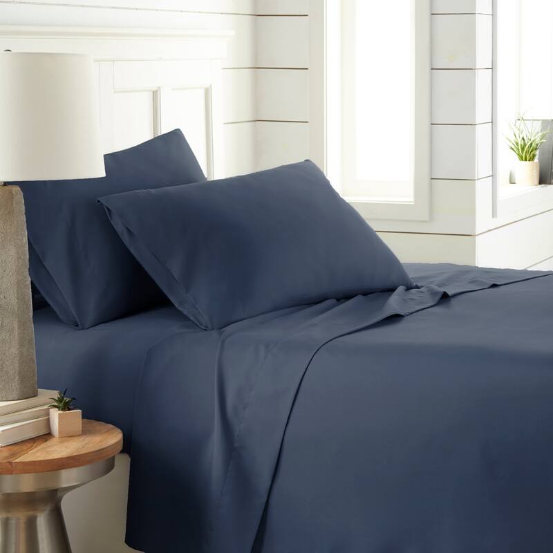 Vilano Classic Ultra-Soft Deep Pocket 4-piece Bed Sheet Set - Navy Blue - Twin