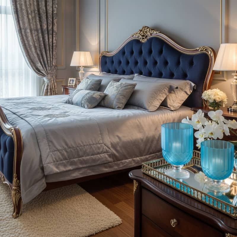 Aria Home Florine Colored Glass Goblet Table Vase Set Decor