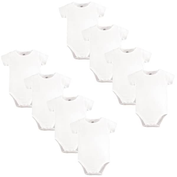 slide 1 of 1, Touched by Nature Organic Cotton Bodysuits 8pk, White 12-18 Months - White 8-Pack