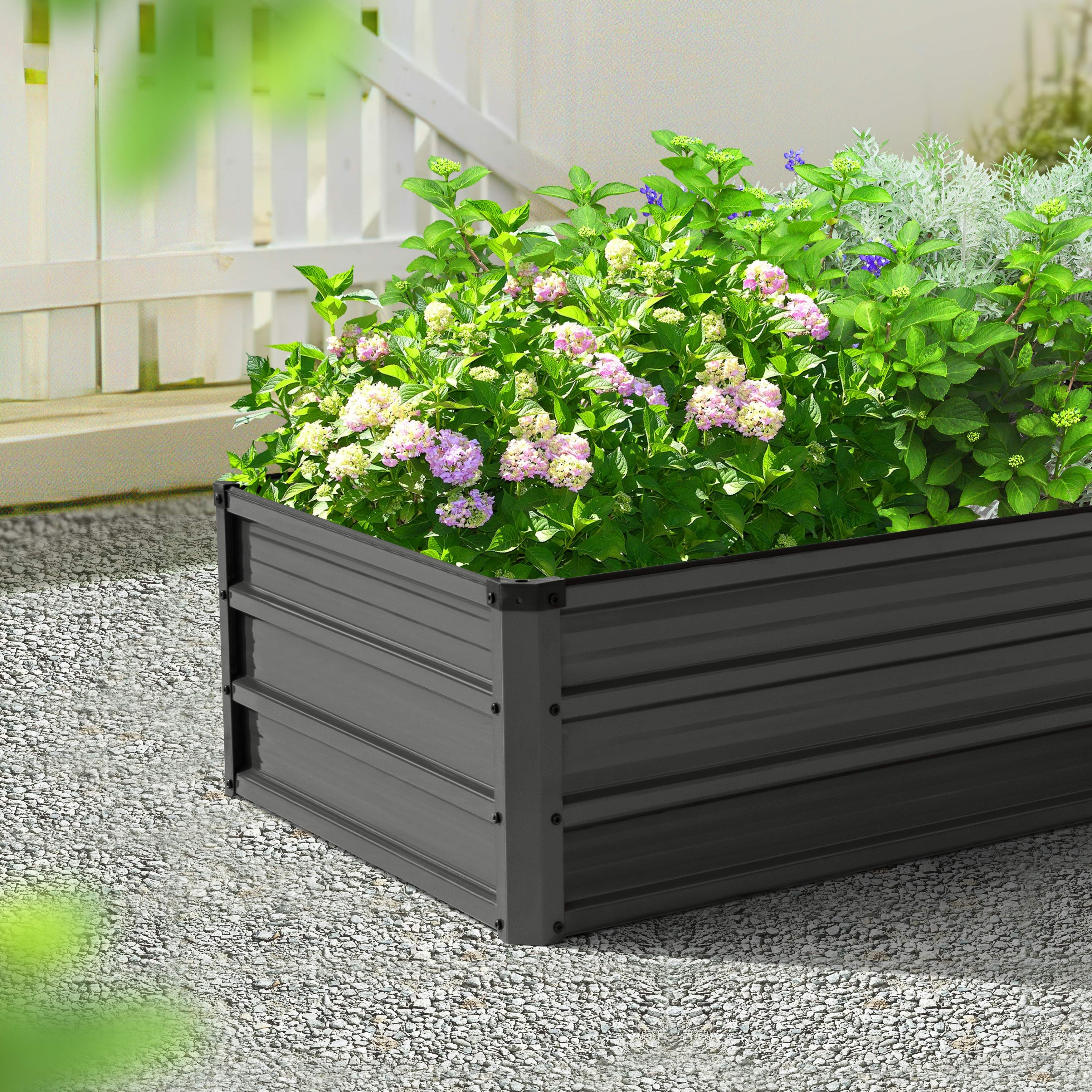 Nuu Garden Galvanized Raised Garden Bed Planter Box - Overstock