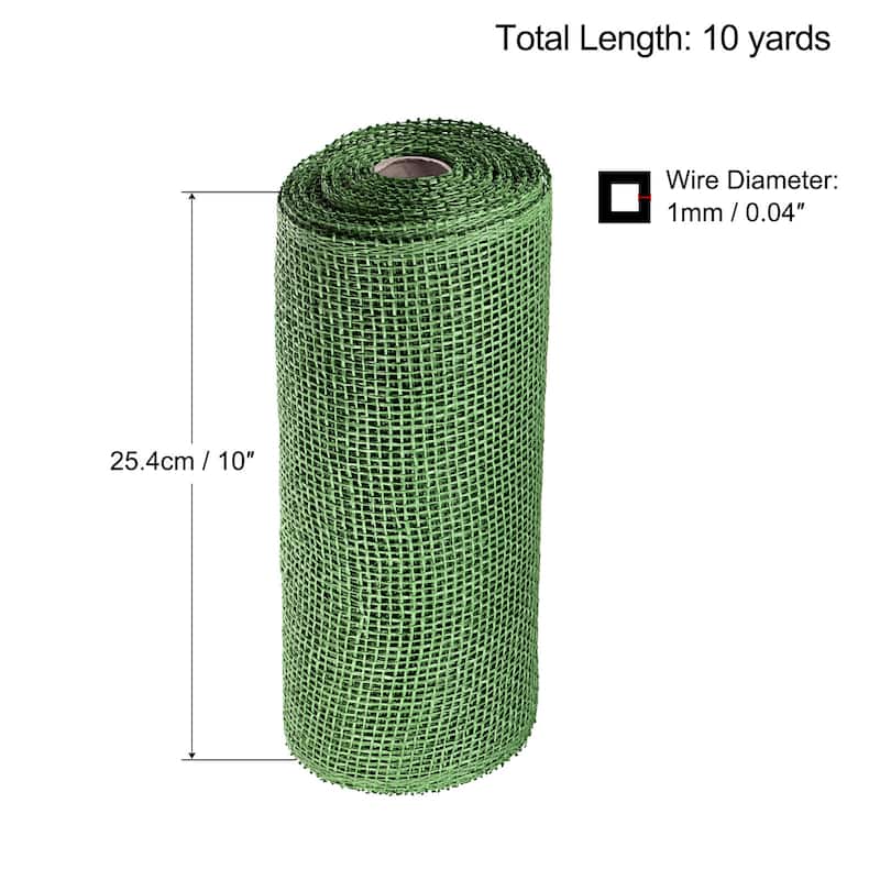 PP Burlap Mesh Wrapping Ribbon for Home Outdoor Wreath Decoration - Olive