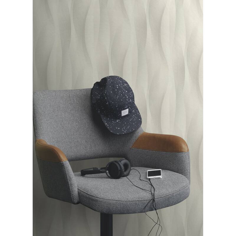 Advantage Currin Light Grey Wave Wallpaper