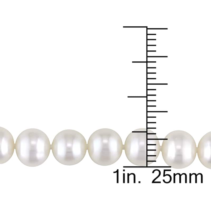 Miadora 7-7.5mm Freshwater Cultured Pearl Strand Necklace 14k Yellow Gold Clasp - 18 in