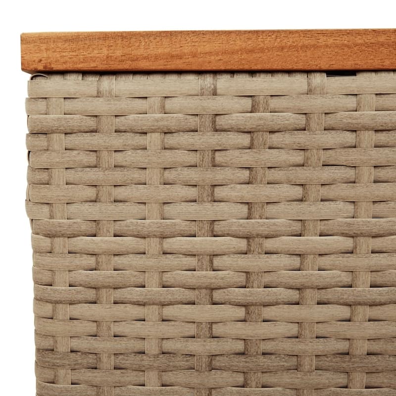 vidaXL Patio Table Outdoor Garden Firniture Side Tea Coffee Table Poly Rattan - 21.7 x 21.7 x 14.6 in