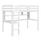 preview thumbnail 9 of 11, White Twin Wood Loft Bed with Desk & Shelves