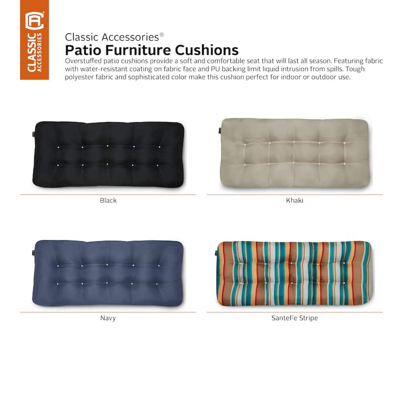 Classic Accessories Water-Resistant Indoor/Outdoor Bench Cushion