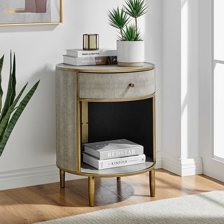 NPD Furniture Loretta Faux Shagreen Side/ End Table - Bed Bath & Beyond - 36189689