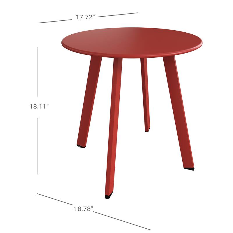 Clihome Round Outdoor Side Table End Table Coffee Table
