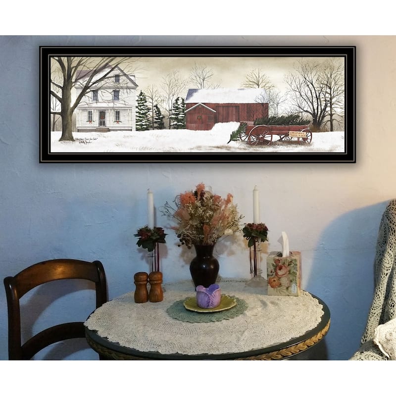 TrendyDecor4U Farmhouse "Christmas Trees for Sale" Framed Print Wall Art by Billy Jacobs - 15 x 39