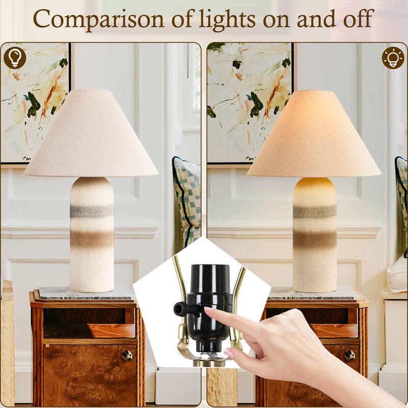 Pia Ricco Traditional Ceramic/Resin Table Lamp with 3-Way Switch