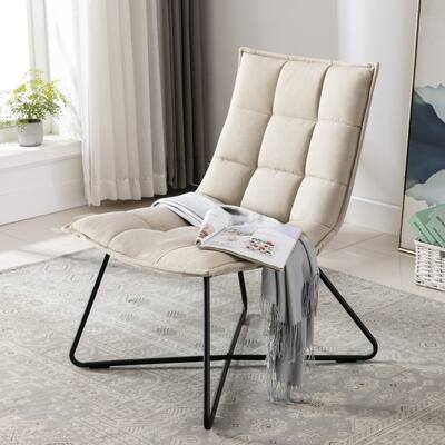 Corvus Zora Denim Upholstered Accent Chair with Cross legs