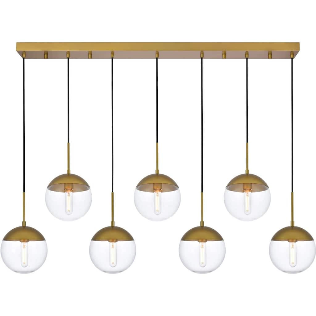 Elegant Lighting Eclipse 7 Light 54" Wide Linear Pendant with Clear