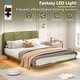 preview thumbnail 20 of 28, Korli Modern Upholstered Leather Floating Bedframe & Headboard Set with LED Lighting by Christopher Knight Home