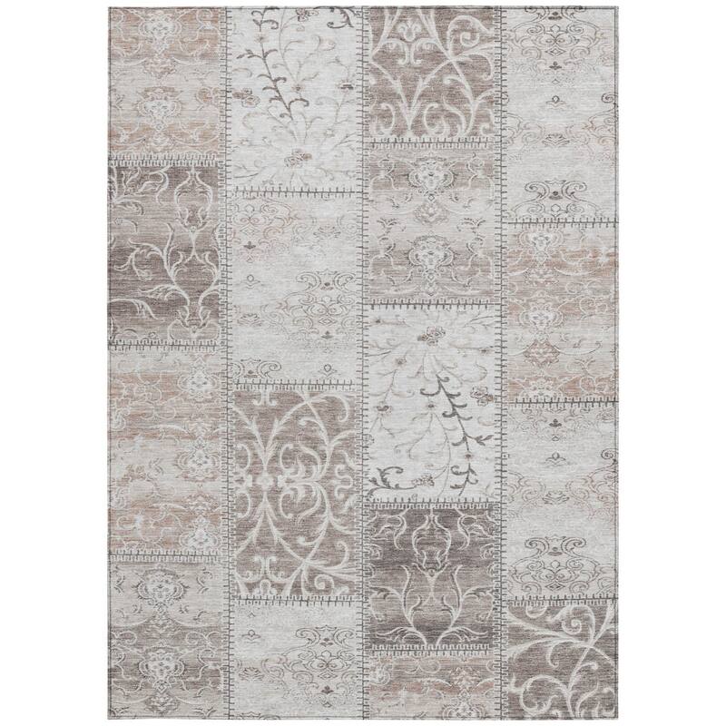 Elz Patchwork Weather Resistant Classic Meets Modern Outdoor Rug