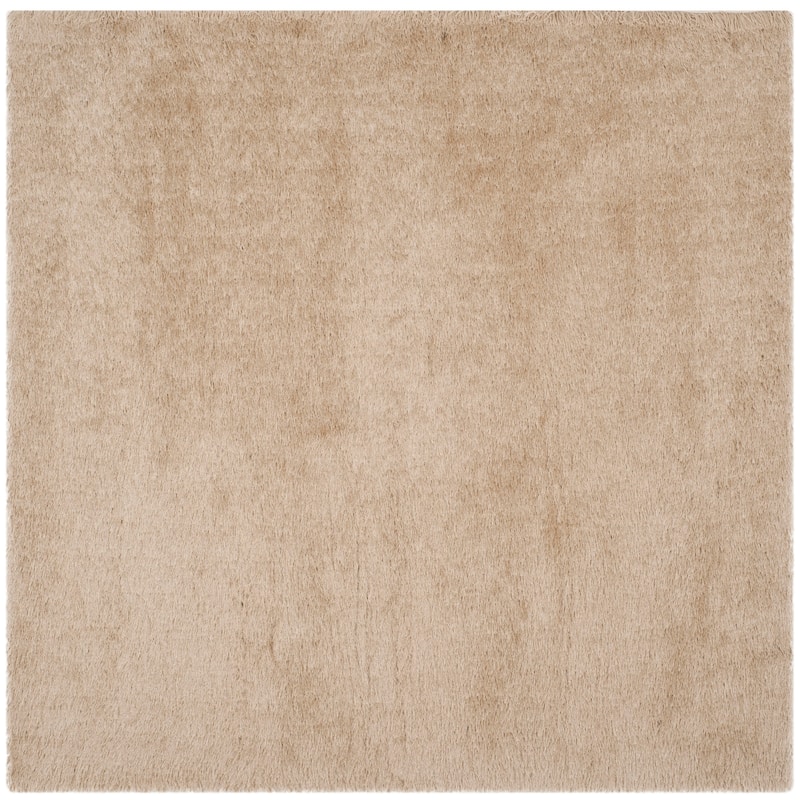 SAFAVIEH Handmade Fiona Shag Djenka 3-inch Thick Rug - 8' Square - Champagne