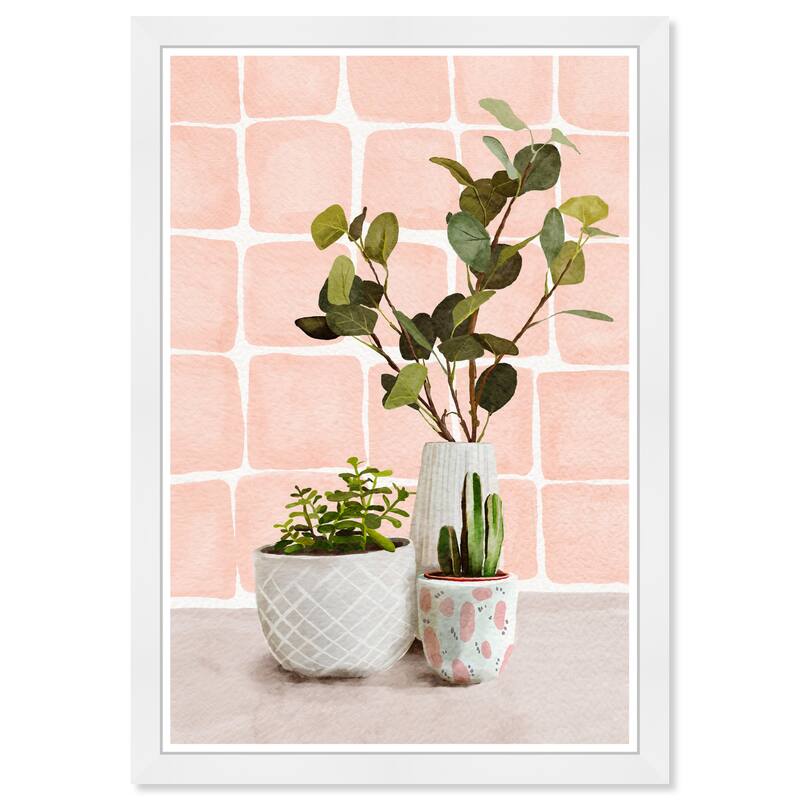 Wynwood Studio Prints Floral and Botanical Blush Succulents Pink and Pastel Pink Tropical Wall Art Canvas Print