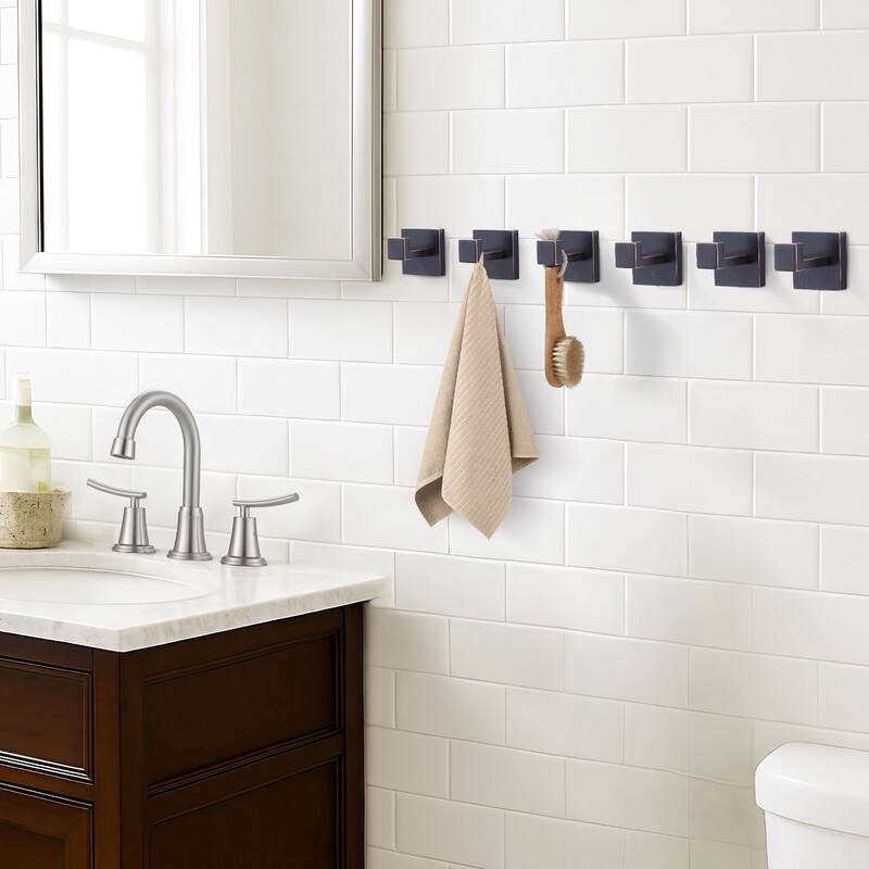 WOWOW J-Hook Wall Mount Robe/Towel Hook 6PCS