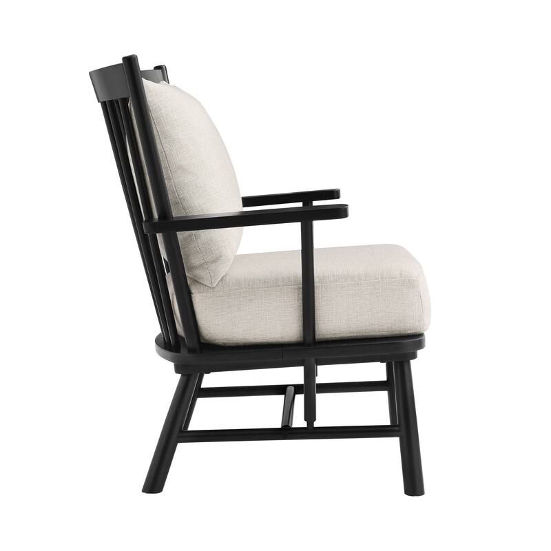 Modern Solid Wood Accent Chairs Set of 2 with Removable Cushion - 22.4 in. W x 27.5 in. D x 34 in. H
