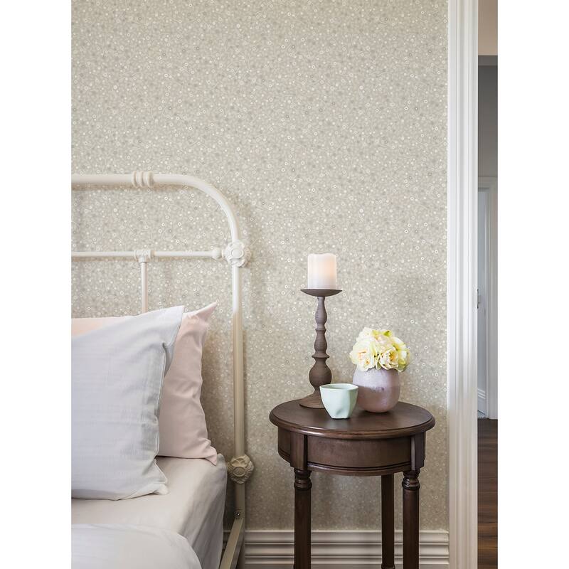 A-Street Prints Hummelvik Light Grey Daisy Trail Wallpaper