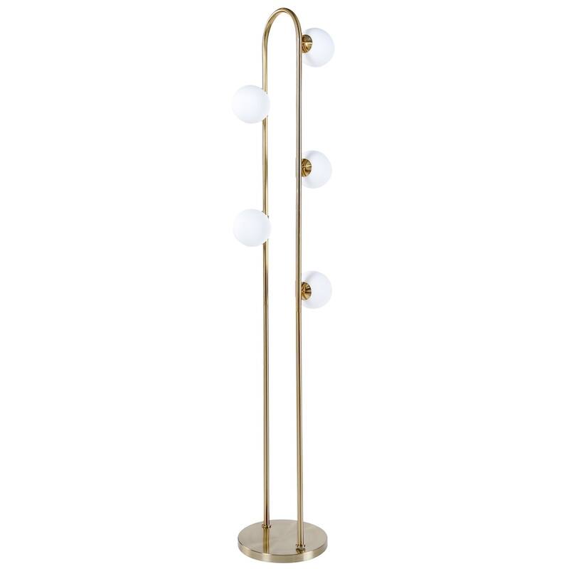 Ivette Brass Floor Lamp with Globe Lights