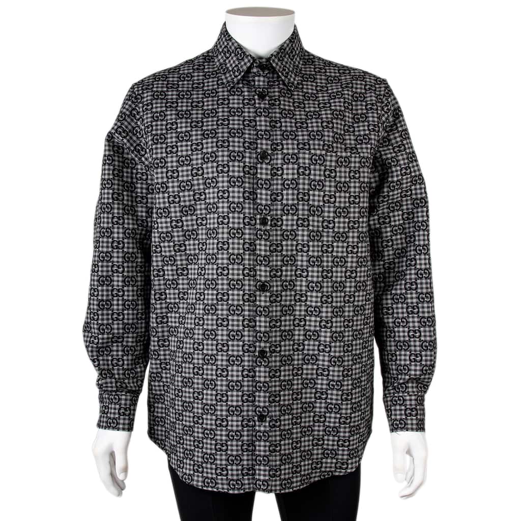 Gucci GG Gingham Cotton Wool Jacquard Shirt